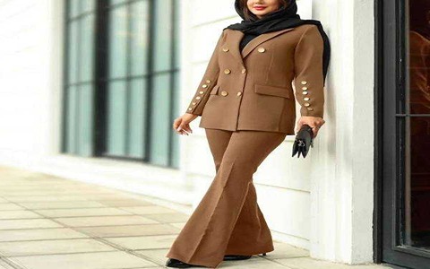 کت و شلوار اداری فاستونی یقه انگلیسی + جذاب