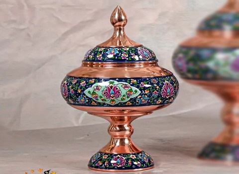 تصویر 2 از قیمت شکلات خوری میناکاری مسی با کیفیت ارزان + خرید عمده