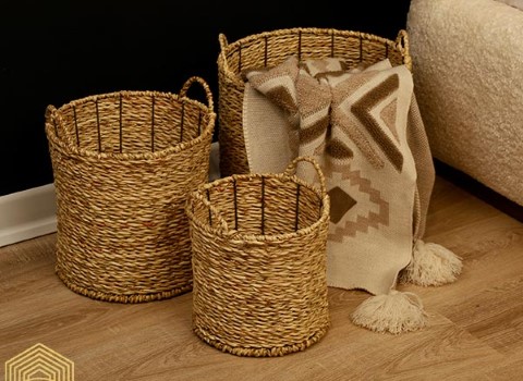 تصویر 4 از خرید سبد حصیری بزرگ + قیمت فروش استثنایی