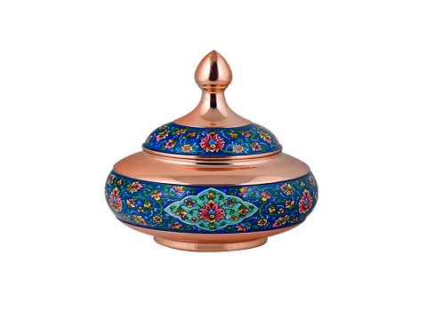 تصویر 1 از قیمت خرید قندان میناکاری مسی + فروش ویژه