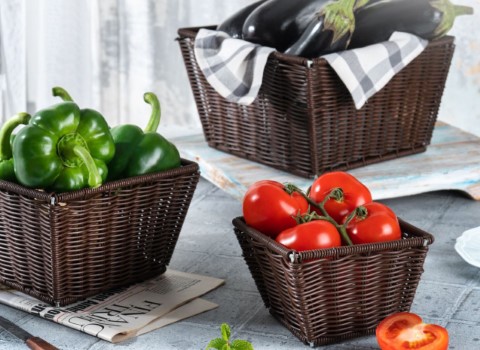 تصویر 2 از قیمت خرید سبد حصیری مربعی + فروش ویژه