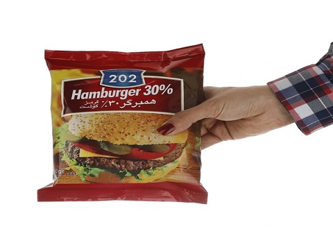 قیمت همبرگر 30% گوشت ۵ عددی ۵۰۰ گرمی