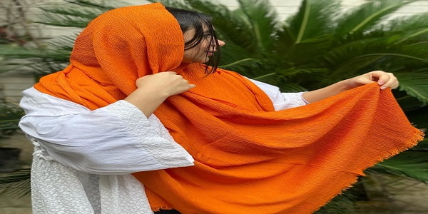 تصویر 3 از خرید شال پفکی رنگی + قیمت فروش استثنایی