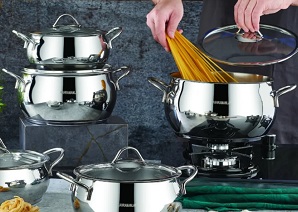 تصویر 1 از قیمت خرید سرویس قابلمه استیل + فروش ویژه
