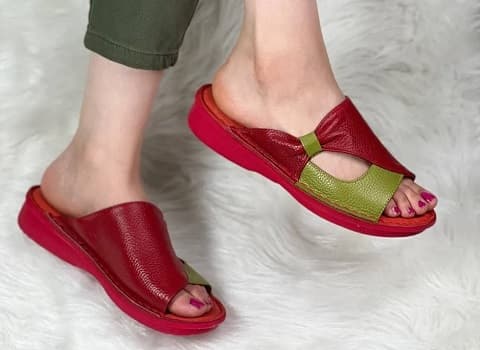 تصویر 2 از قیمت دمپایی طبی چرم با کیفیت ارزان + خرید عمده