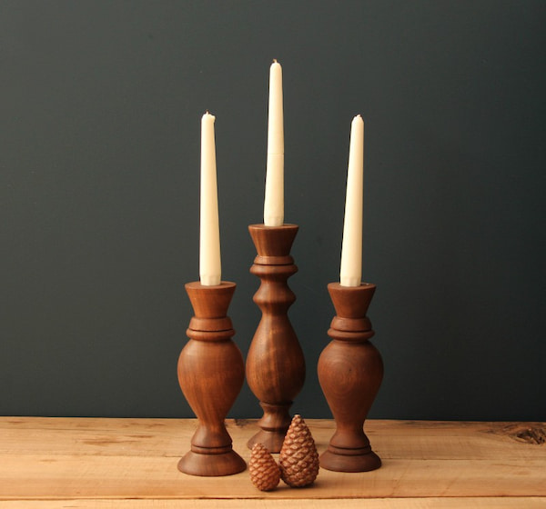 تصویر 2 از فروش جاشمعی چوبی ساده + قیمت خرید به صرفه