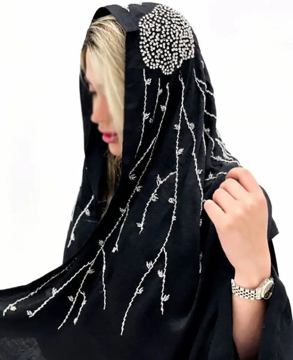 تصویر 1 از فروش روسری مشکی مجلسی + قیمت خرید به صرفه