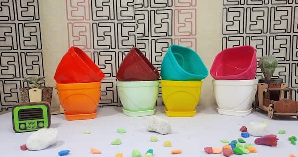 تصویر 2 از قیمت گلدان پلاستیکی رنگی ارزان + خرید باور نکردنی