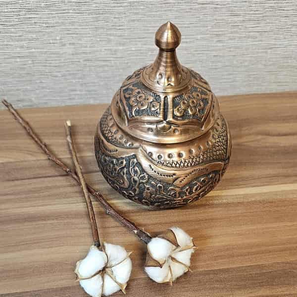 تصویر 3 از قیمت خرید قندان مسی سیاه قلم + فروش ویژه