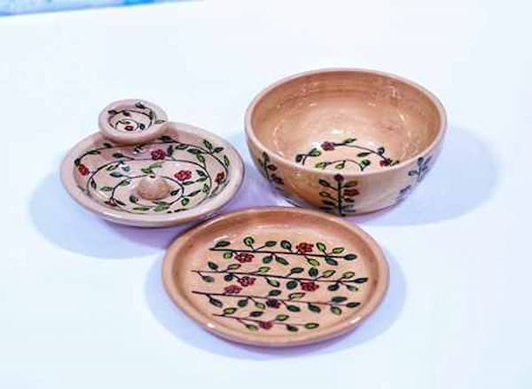 تصویر 4 از قیمت ظروف سفالی گلدار با کیفیت ارزان + خرید عمده