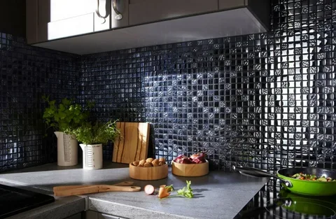 تصویر 4 از قیمت کاشی بین کابینتی مشکی طلایی با کیفیت ارزان + خرید عمده