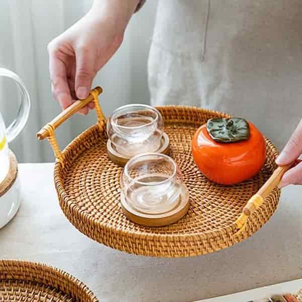 تصویر 2 از قیمت سینی حصیری گرد با کیفیت ارزان + خرید عمده