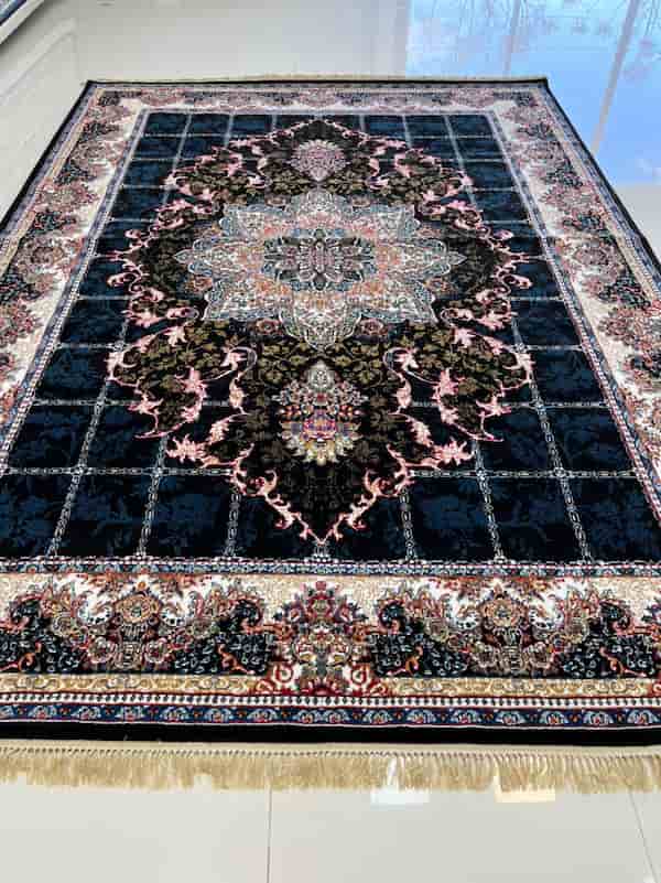 تصویر 2 از قیمت خرید فرش طرح هیوا سرمه ای با فروش عمده