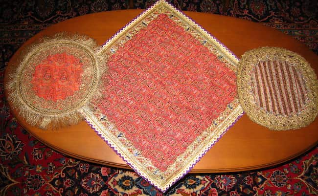 تصویر 2 از قیمت رومیزی ترمه سالاری با کیفیت ارزان + خرید عمده