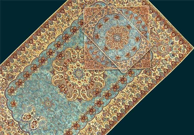 فروش رومیزی ترمه آبی فیروزه ای + قیمت خرید به صرفه