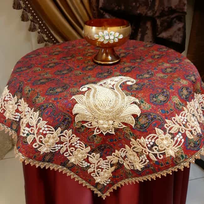تصویر 2 از فروش ترمه رومیزی چهارگوش + قیمت خرید به صرفه