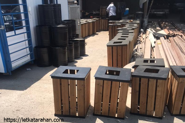 تصویر 5 از قیمت خرید سطل زباله طرح چوب + فروش ویژه