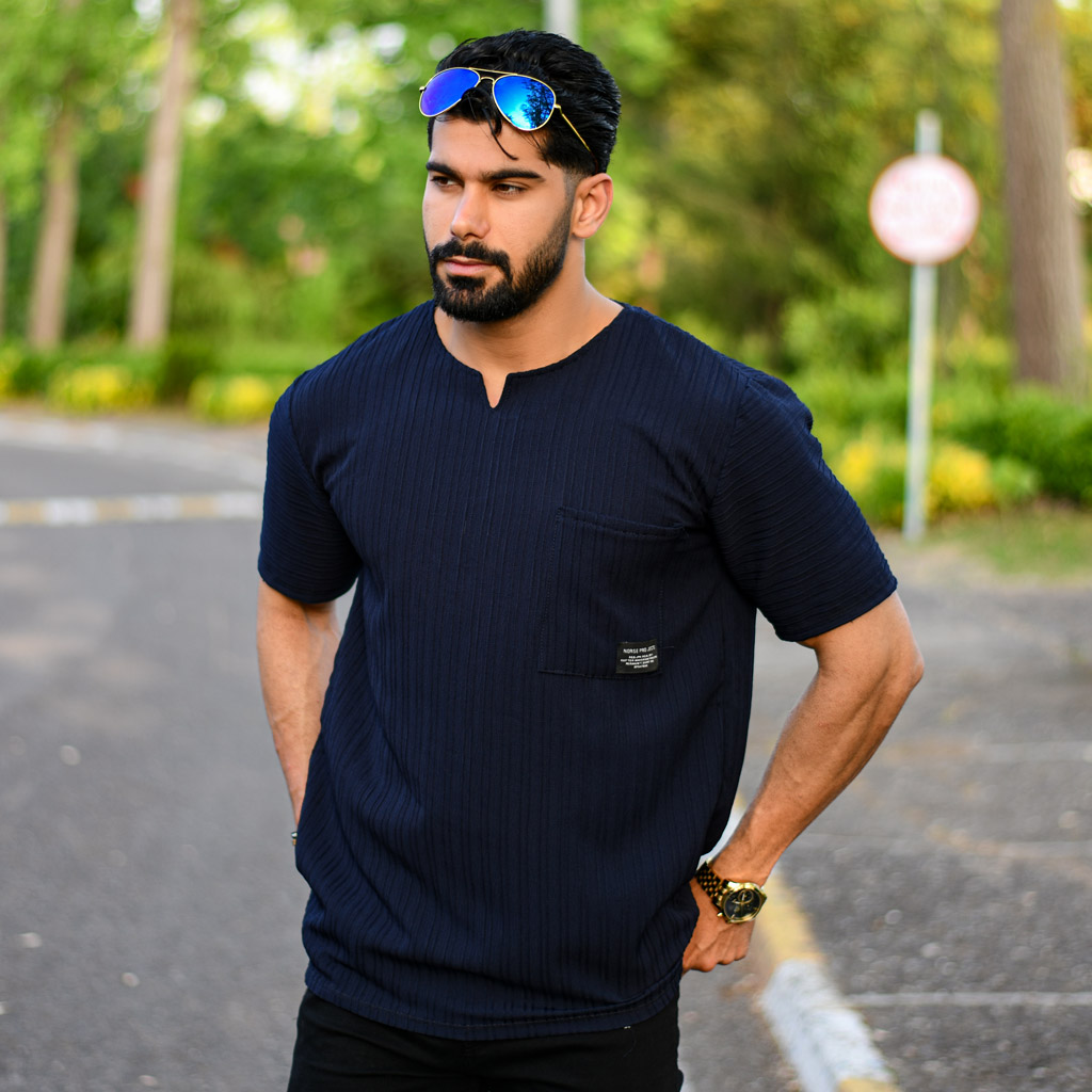 تصویر 2 از قیمت خرید تیشرت جدید مردانه یقه کوبایی + فروش ویژه