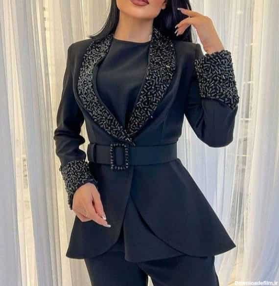 راهنمای خرید کت و شلوار زنانه نگین دار + قیمت عالی