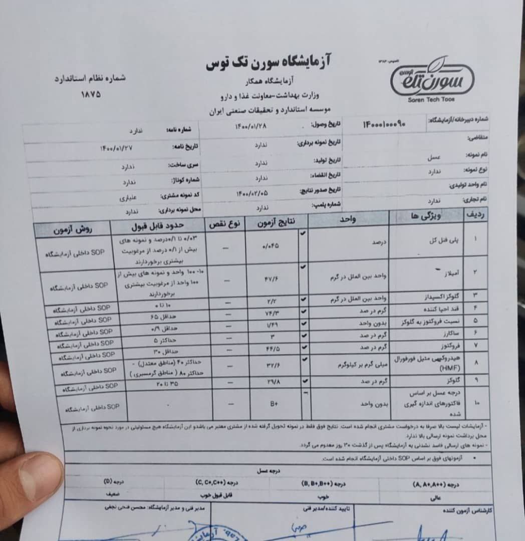 تصویر 1 از عسل 100% طبیعی و با کیفیت فوق العاده + قیمت عمده