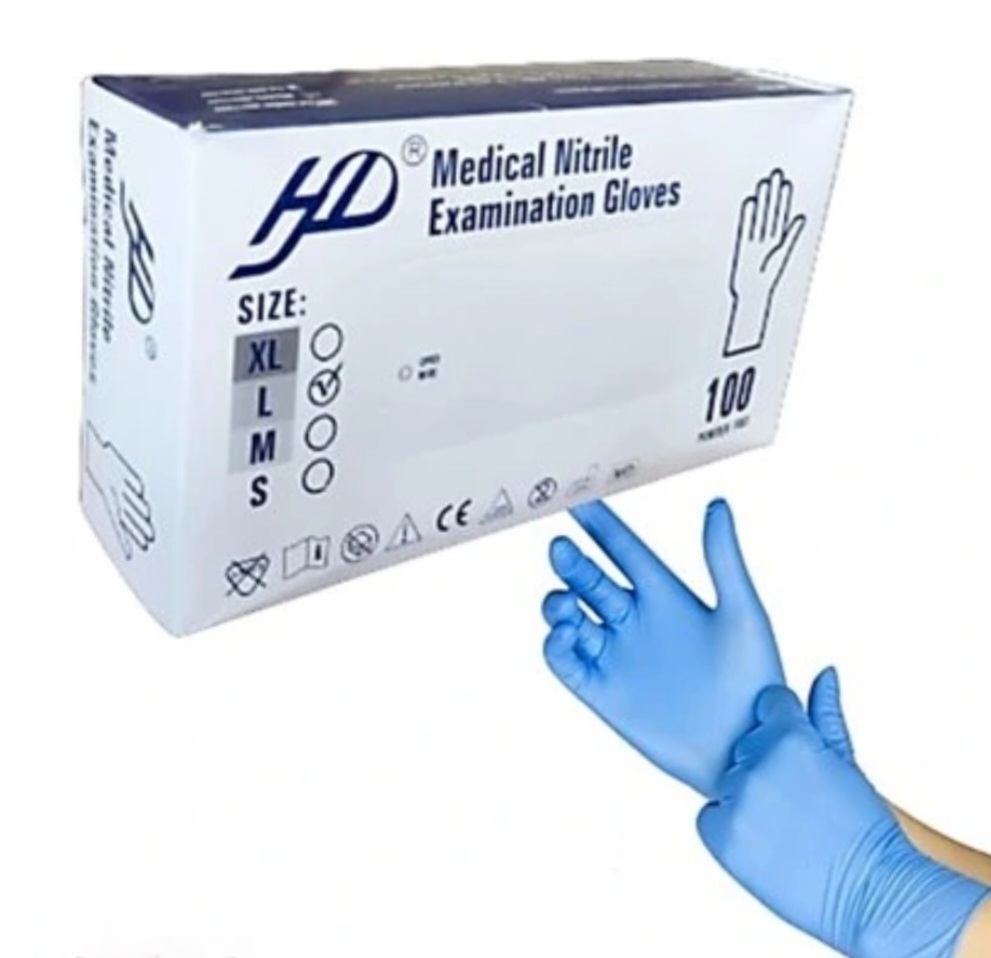 تصویر 1 از فروش دستکش نیتریل آبی اچ دی + فروش ارزان و به صرفه