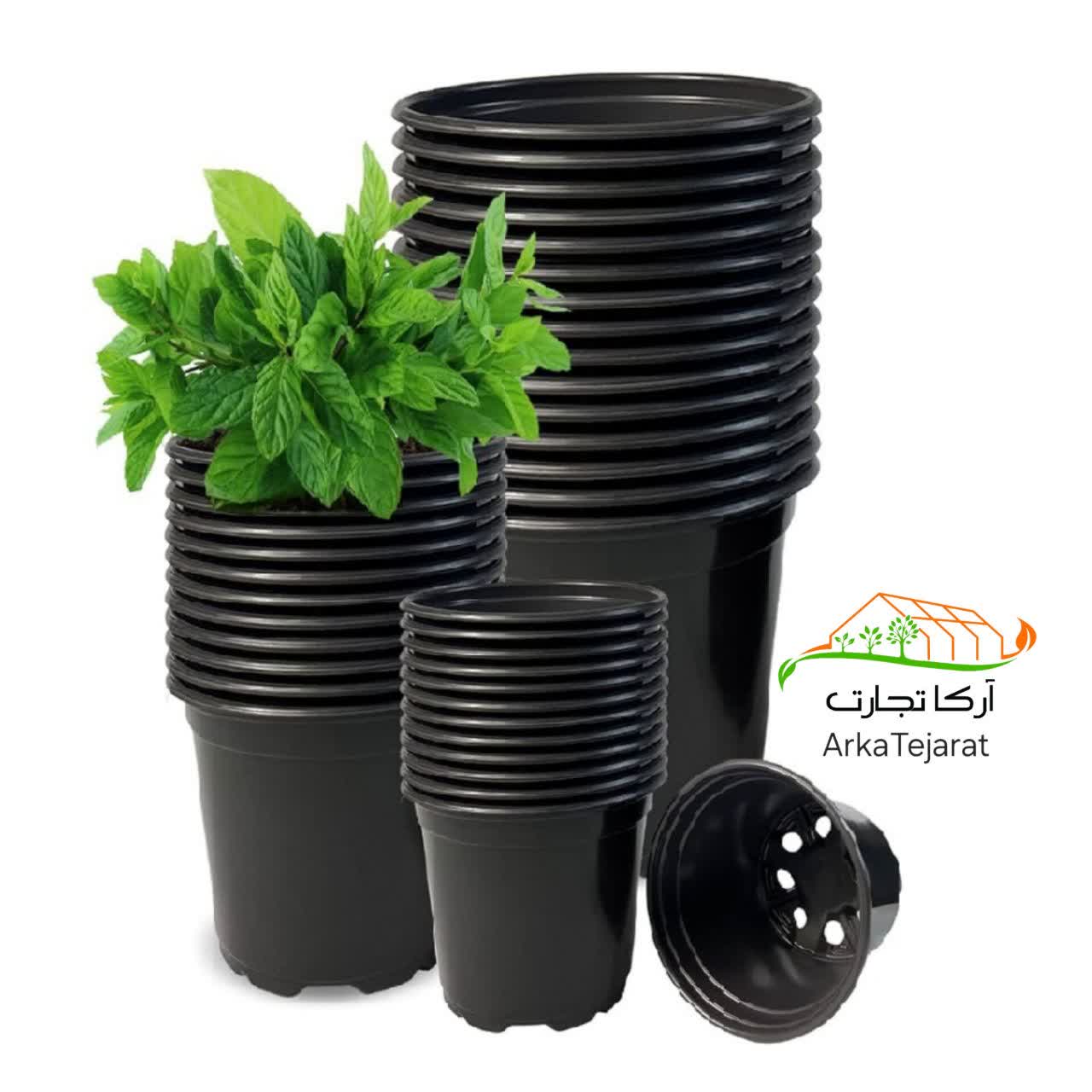 تصویر 3 از قیمت گلدان پلاستیکی مشکی سطل ۷ + خرید بدون واسطه