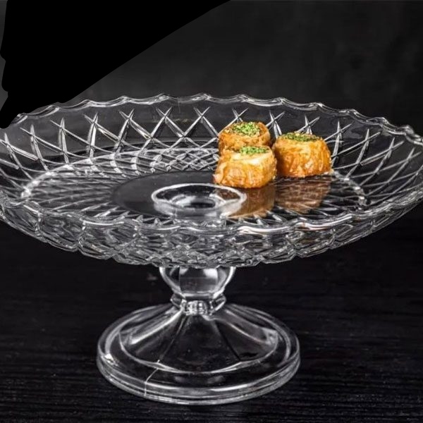 قیمت عمده و فروش شیرینی خوری بلور مدل میشل پایه دار