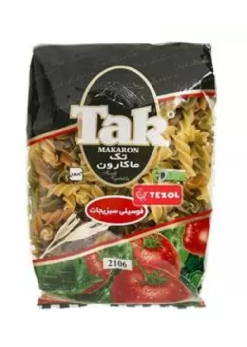 تصویر 1 از ماکارونی فرمی فوسیلی سبزیجات 500 گرمی تک‌ ماکارون