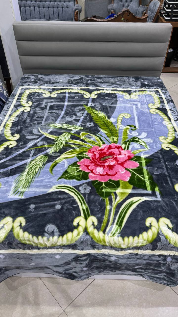 تصویر 1 از پتو دو نفره گلدار  نرمینه + قیمت عمده و ارزان