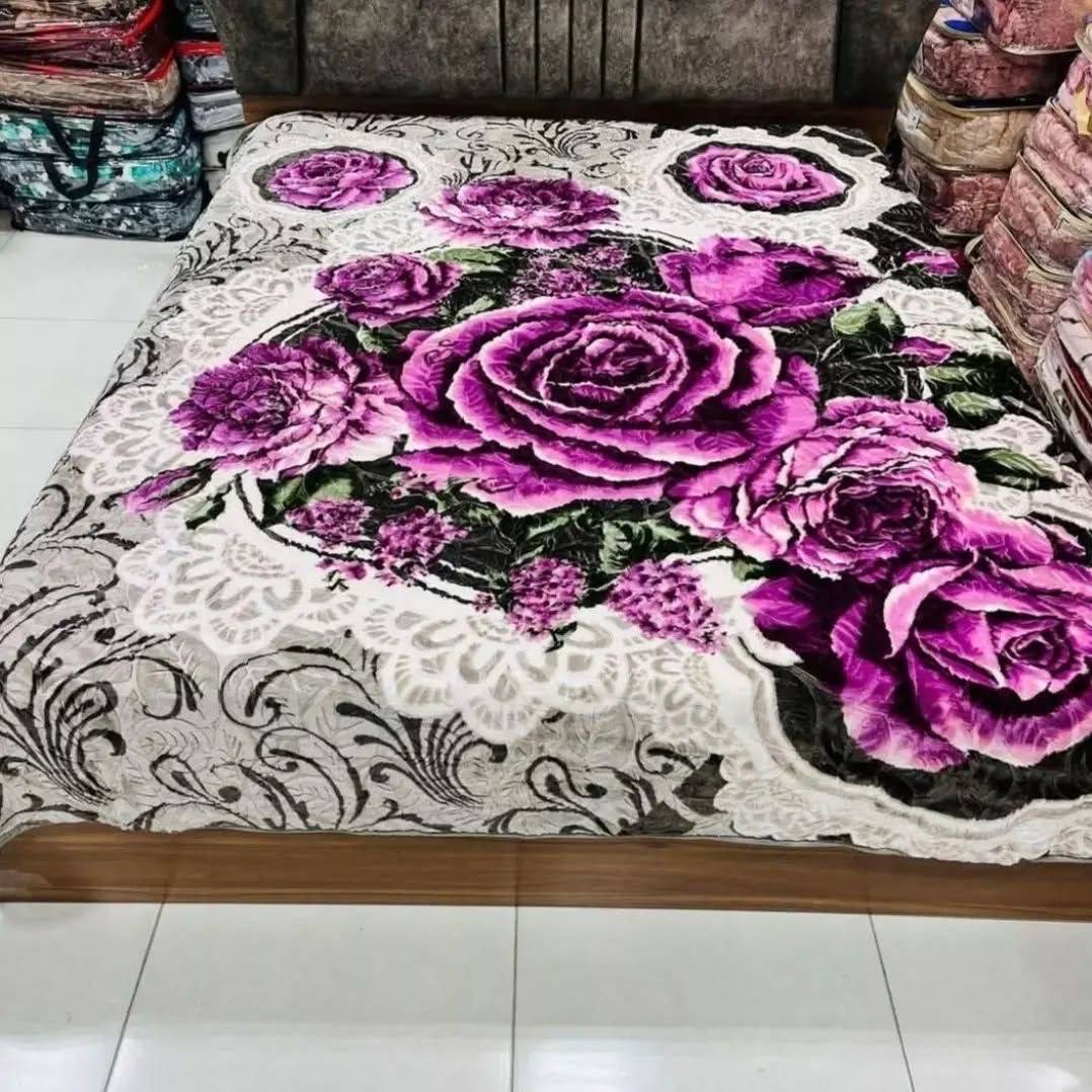 تصویر 2 از پتو دو نفره گلدار شادیلون + قیمت عمده و ارزان