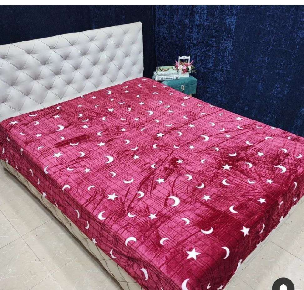 تصویر 2 از قیمت به صرفه و باکیفیت و ویژه پتوی ژله‌ای ماه و ستاره دو نفره + عمده