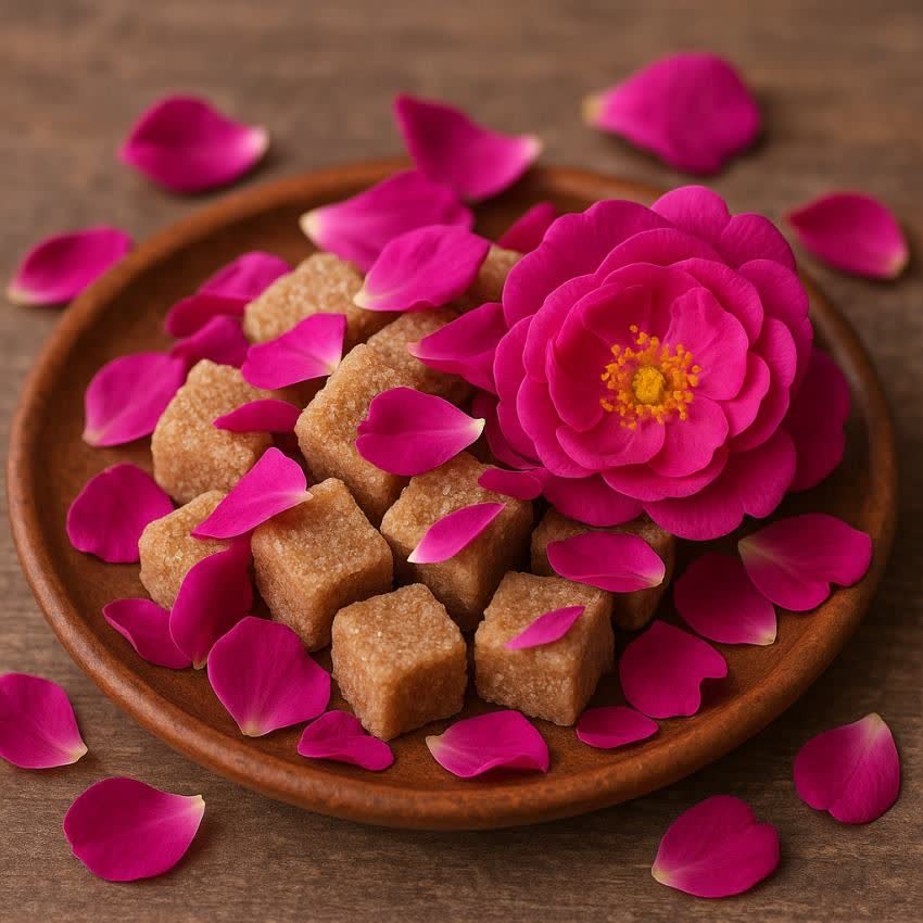 پخش قند قهوه ای گل محمدی ارزان