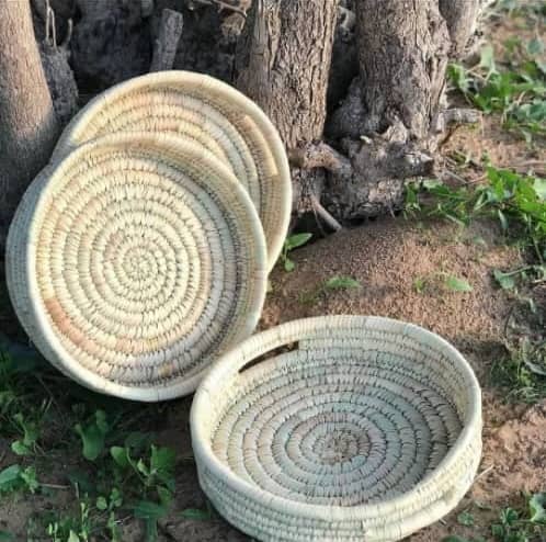 تصویر 1 از فروش سینی کپو بافی دسته دار ۴۰ سانتیمتری