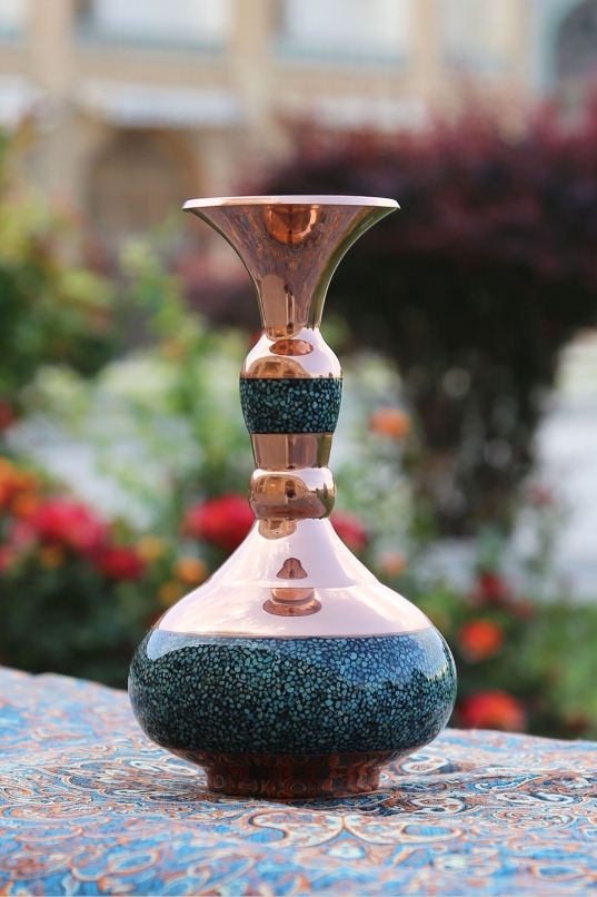 تصویر 1 از گلدان فیروزه کوب شلقمی
