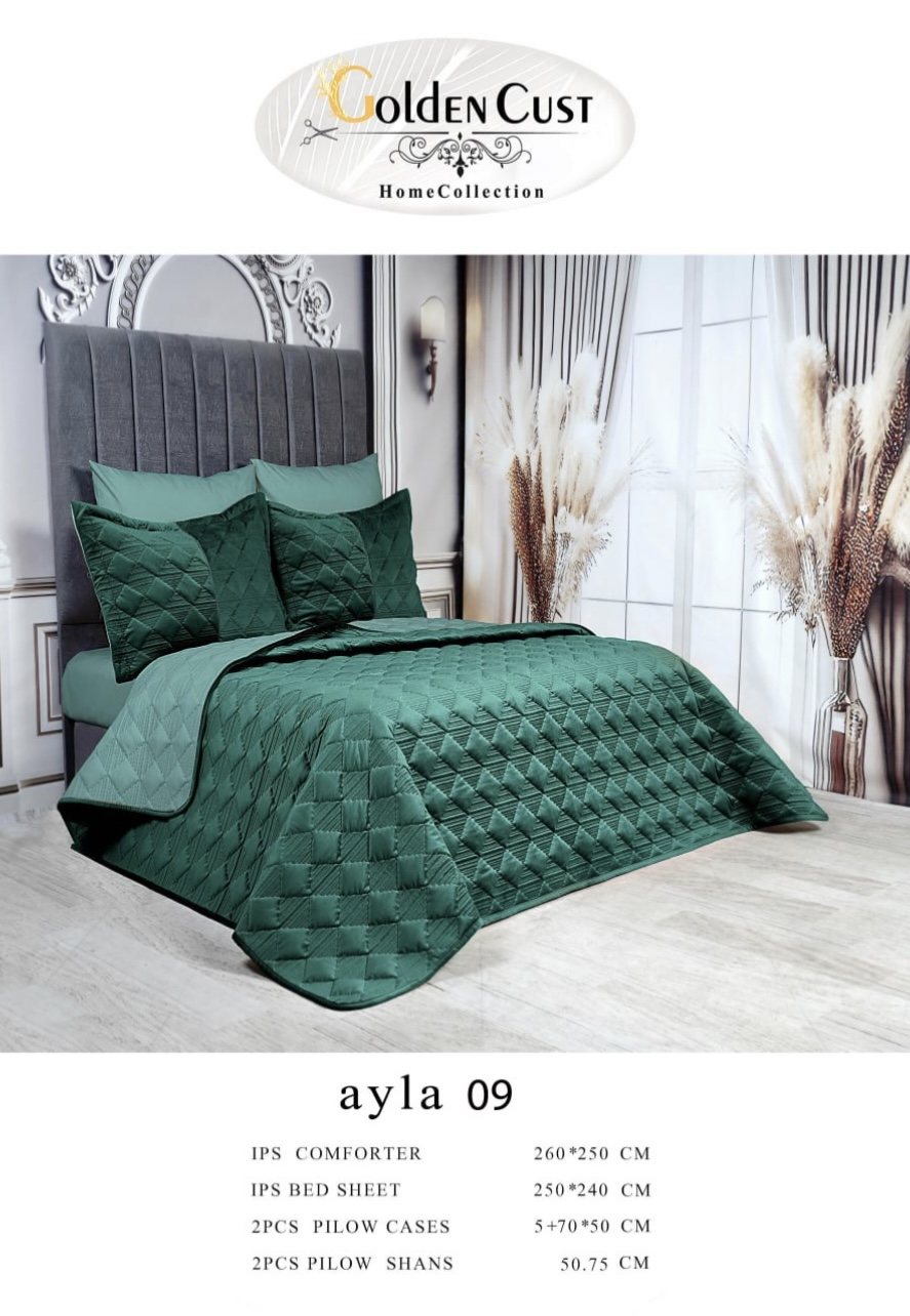 تصویر 1 از روتختی مخمل پنبه دوزی مدل ayla تک نفره