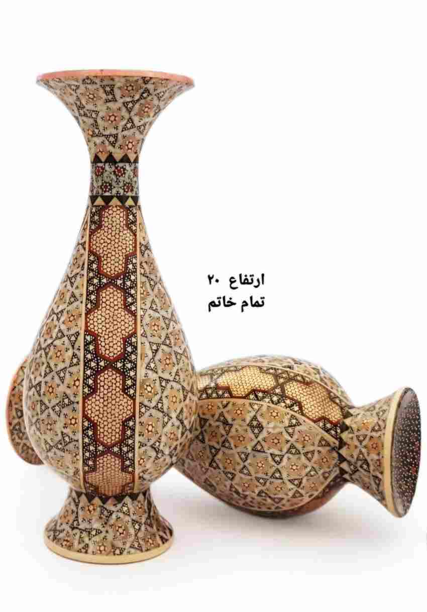 تصویر 3 از گلدان تمام خاتم کاری + فروش