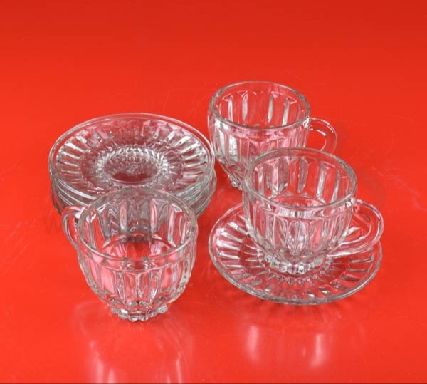 تصویر 1 از خرید عمده و قیمت فنجان و نعلبکی بلور مدل مانیلا