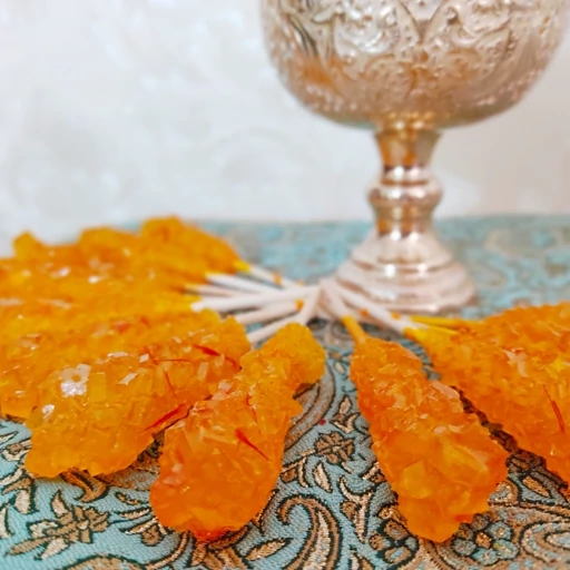 تصویر 1 از قیمت  خرید آنلاین نبات چوبی زعفرانی ویژه سفارشی نبات نی دار