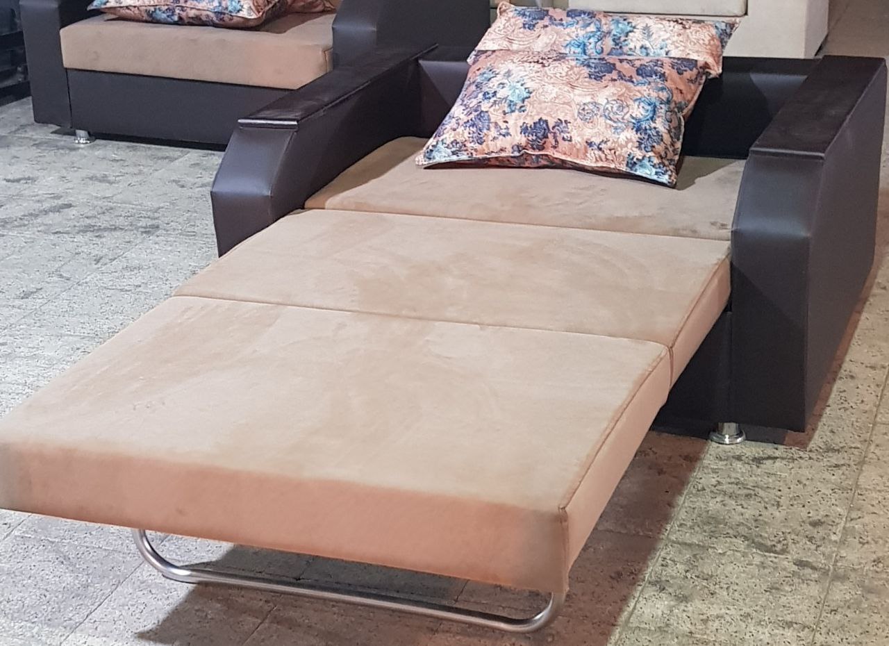 تصویر 1 از فروش کاناپه راحتی تخت‌ خواب‌ شو ۱ نفره مدل ملینا دسته mdf + قیمت خرید به صرفه