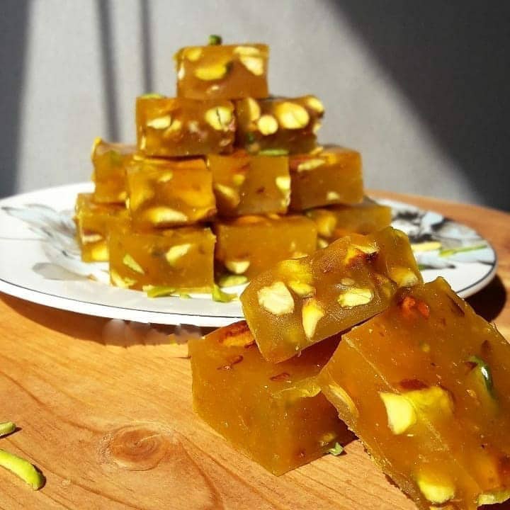 تصویر 2 از فروش حلوا مسقطی لاری پسته ای ممتاز + قیمت خرید به صرفه