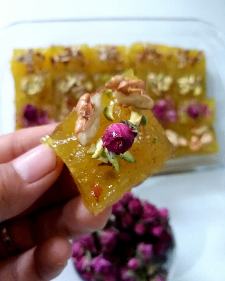 تصویر 4 از فروش حلوا مسقطی لاری پسته ای ممتاز + قیمت خرید به صرفه
