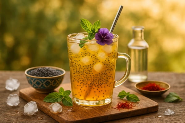 تصویر 3 از قیمت و خرید شربت زعفران و تخم شربتی درجه 1 + فروش ارزان
