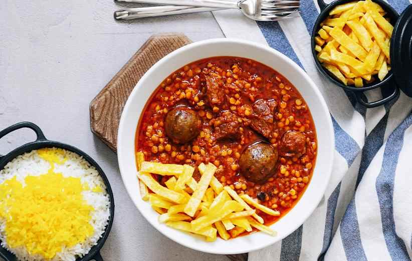 قیمت روز و خرید مستقیم کنسرو خورشت قیمه ی سیب زمینی با گوشت ۱۸۰ گرم