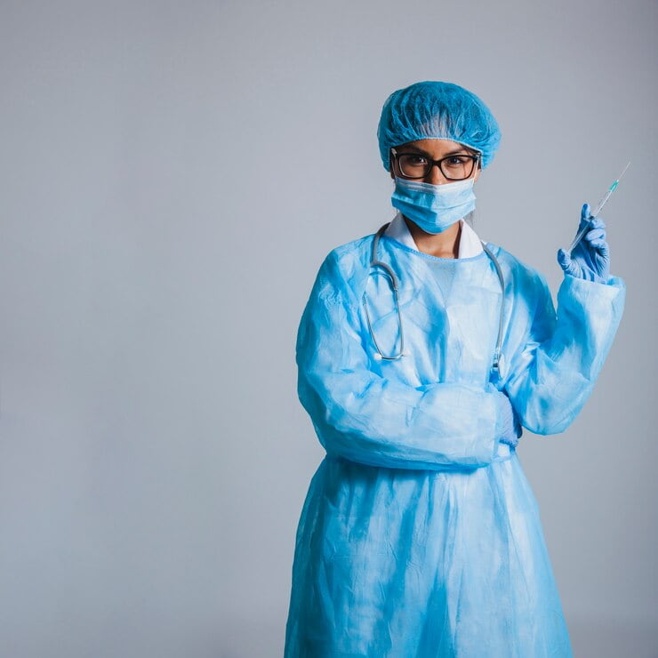 تصویر 4 از قیمت خرید  گان یکبار مصرف پزشکی سایز بزرگ + فروش ویژه