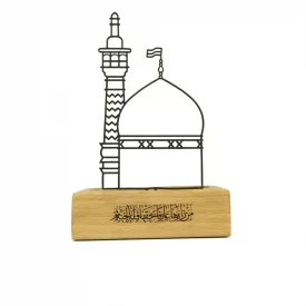 تصویر 3 از فروش استند رومیزی حرم ائمه اطهار علیه السلام ترکیبی از فلز و چوب