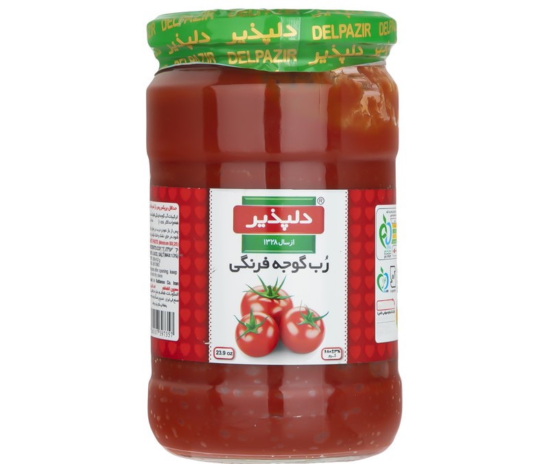 تصویر 1 از قیمت خرید رب گوجه فرنگی دلپذیر شیشه 800 گرمی + فروش ویژه