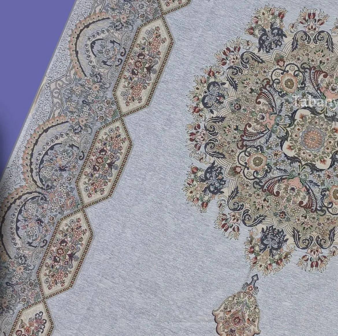 تصویر 1 از تامین مستقیم ارزان روفرشی مخمل دورو طرح ریز ماهی تابان یزد 6 متری