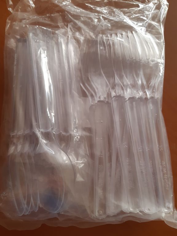 تصویر 1 از قاشق و چنگال یکبار مصرف شفاف بهداشتی