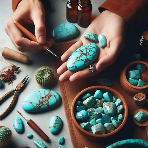 سنگ فیروزه مربعی اصل نیشابور + نگین اصالت و زیبایی