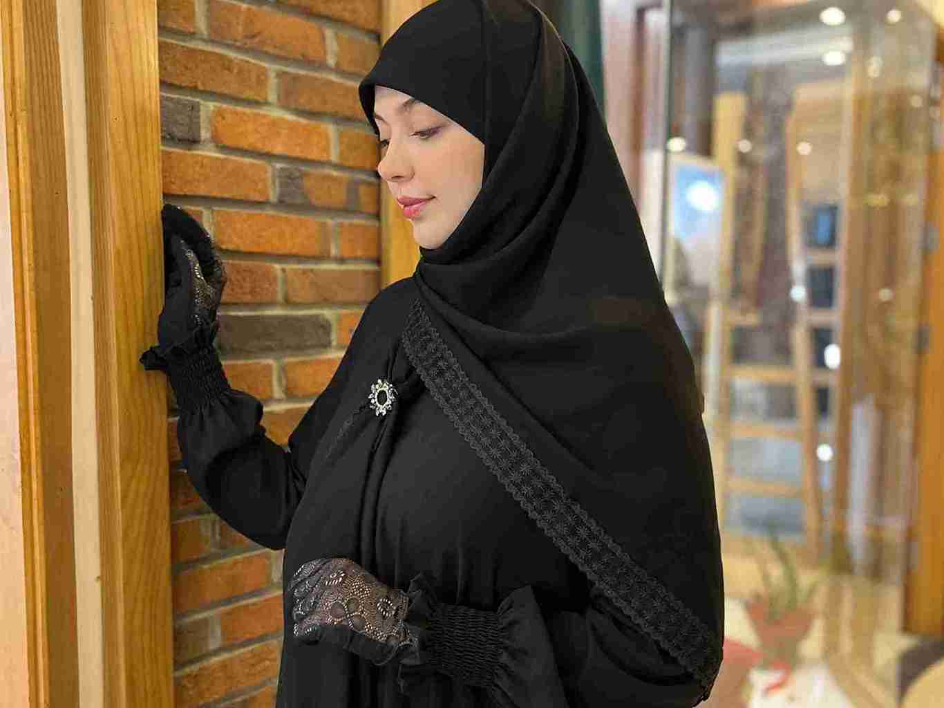 تصویر 2 از قیمت عمده روسری مشکی تور دانتل + تولیدی